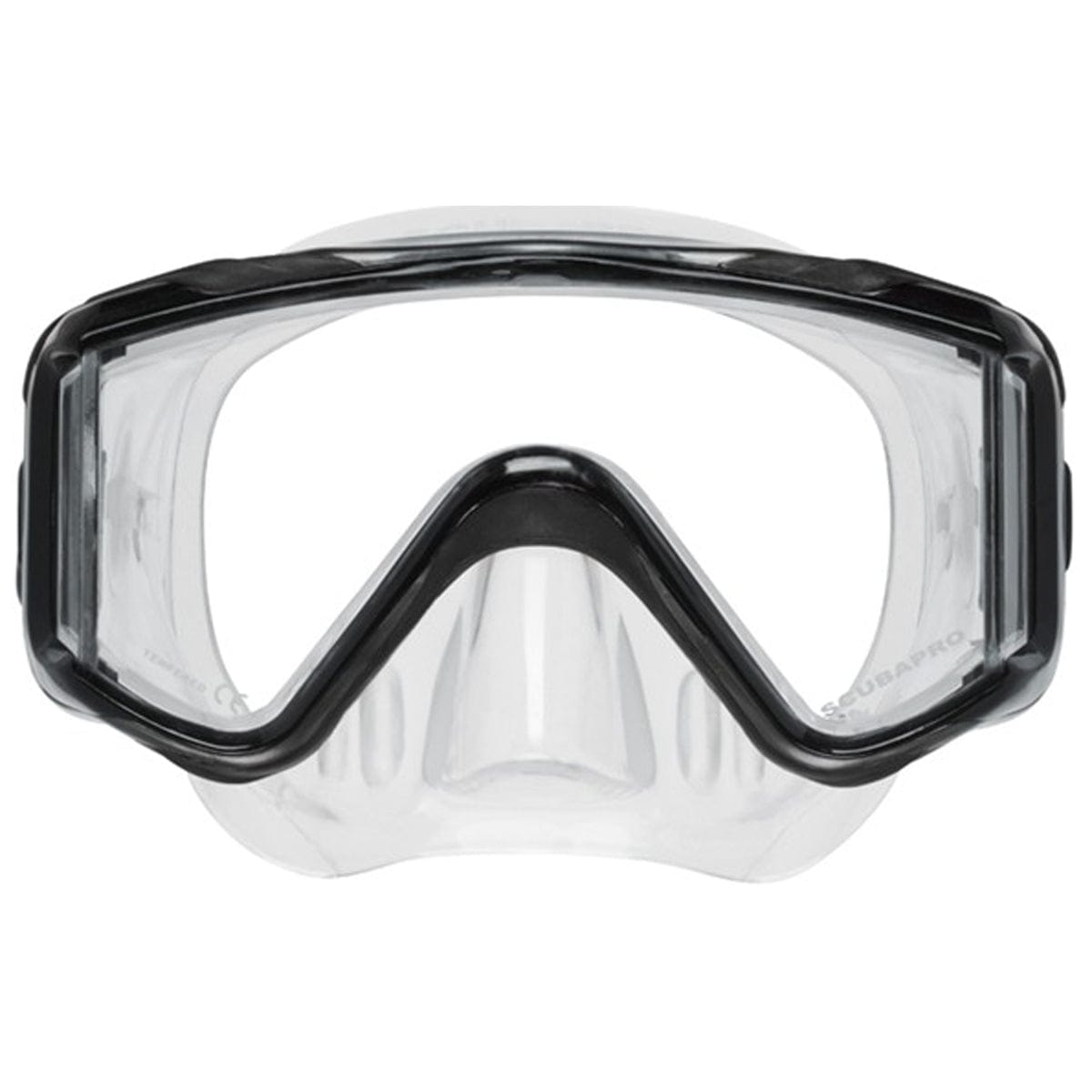 Scubapro Crystal VU Plus w/o Purge Mask - Black/Gray-Clear Skirt - 6
