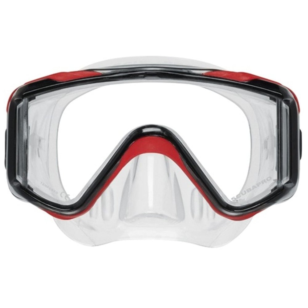 Scubapro Crystal VU Plus w/o Purge Mask - Black/Red/Gray-Clear Skirt - 2