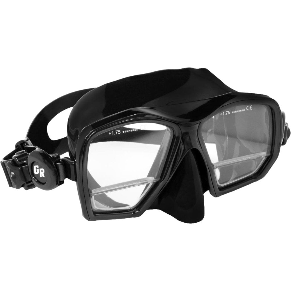 XS Scuba Gauge Reader Mask - Black Silicone - 1